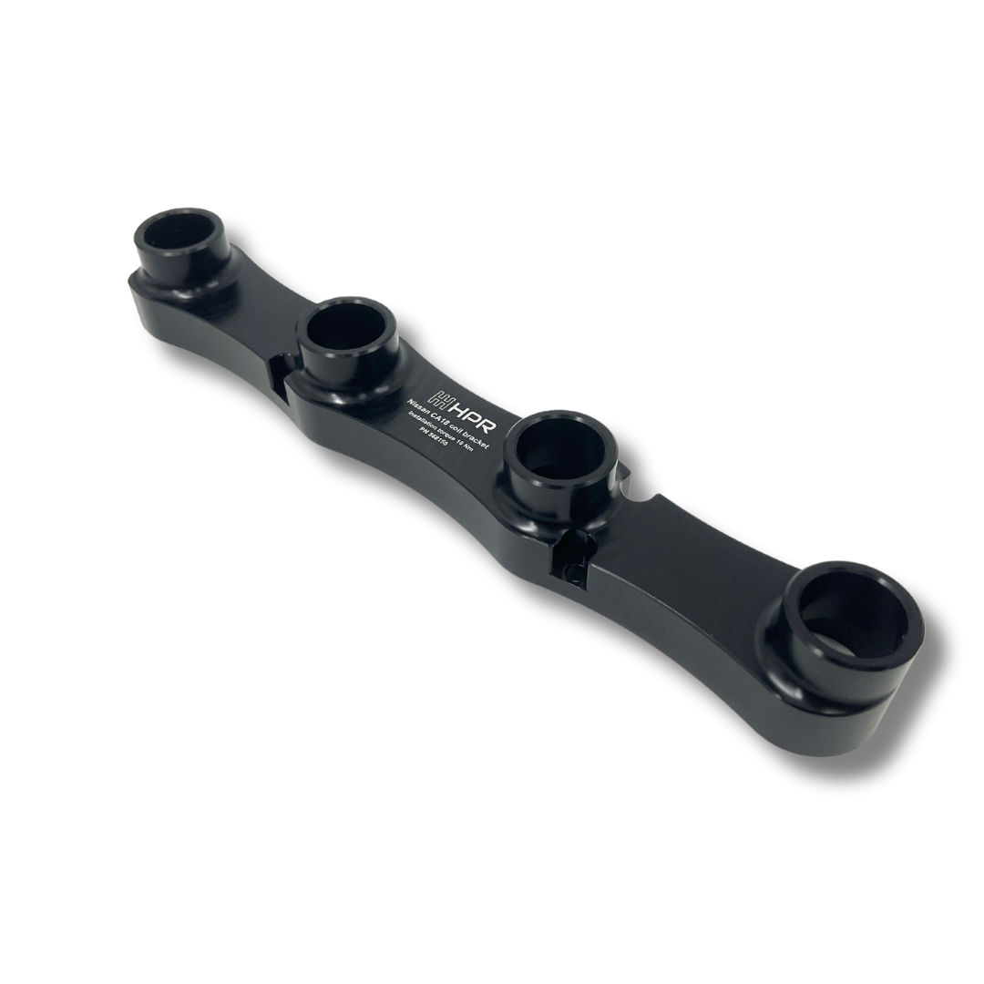 Nissan CA18 engine coil bracket made out of aluminum, designed by HPR.