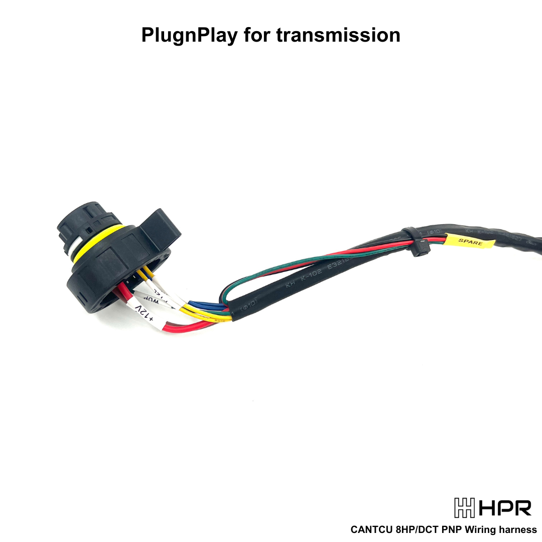 Shows the connector for the transmission. This is prewired to your choice