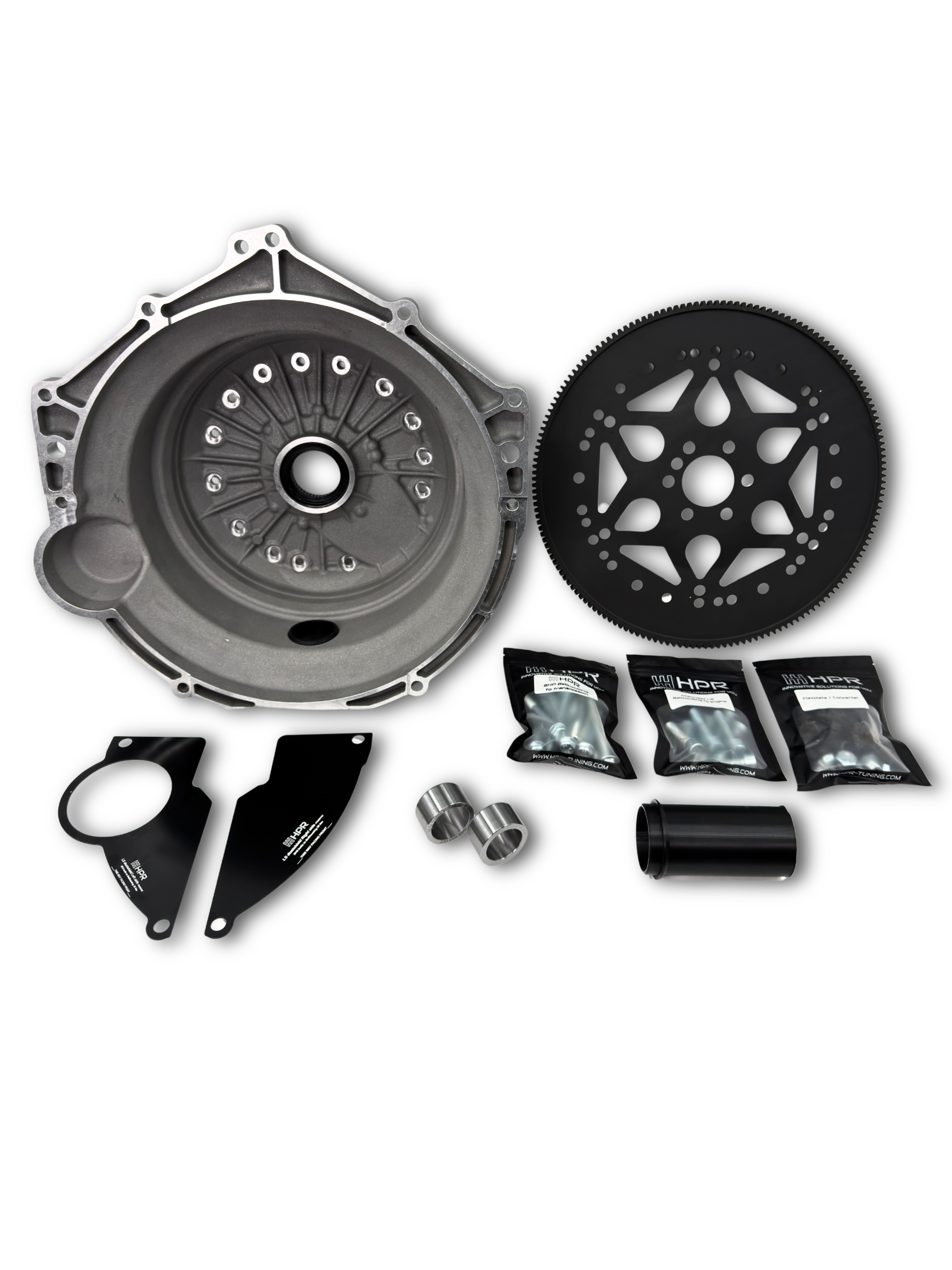 Chevrolet LS to ZF 8HP bellhousing kit with bellhousing, ring gear, brackets and hardware