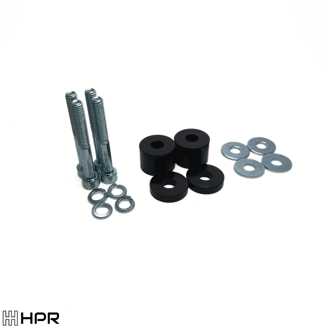 Bolts and hardware included in the kit for the BMW e34 chassis crossmember.