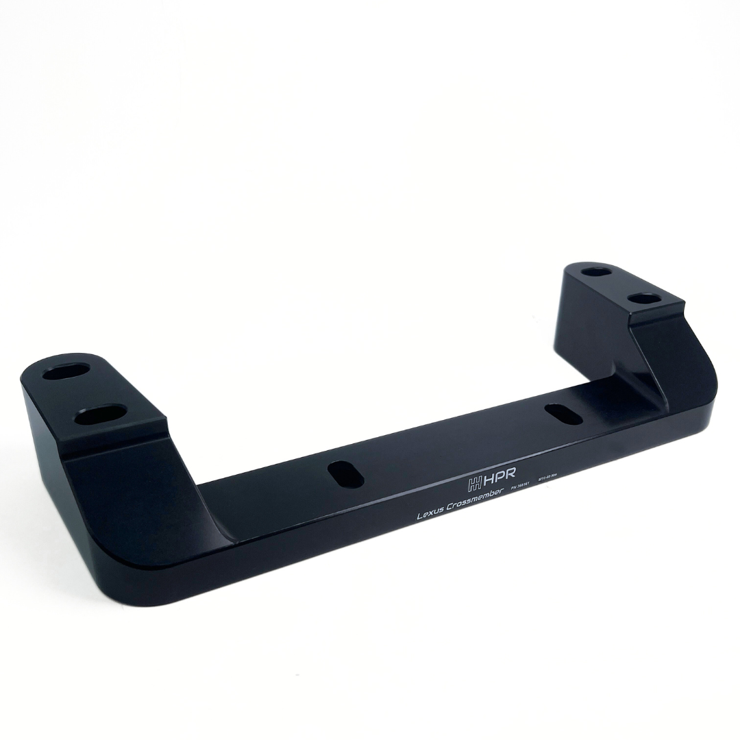 Black billet aluminum Lexus 430 transmission crossmember.