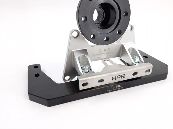 Metal steering wheel adapter bracket kit with HQR logo