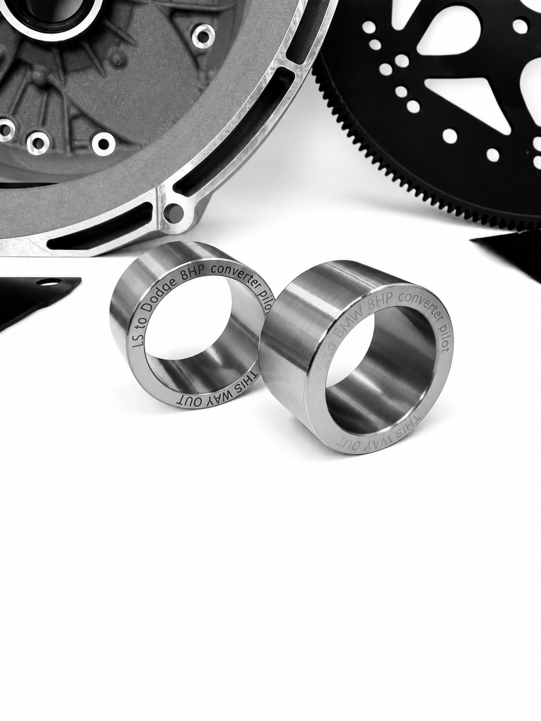 Silver adapter rings with bellhousing parts for LS to ZF 8HP kit