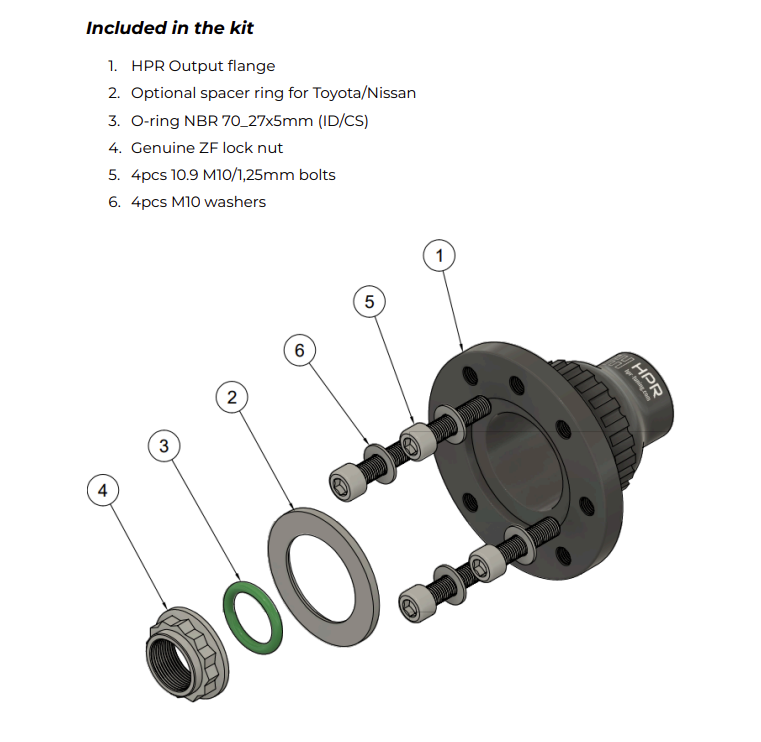 HPR 8HP output flange