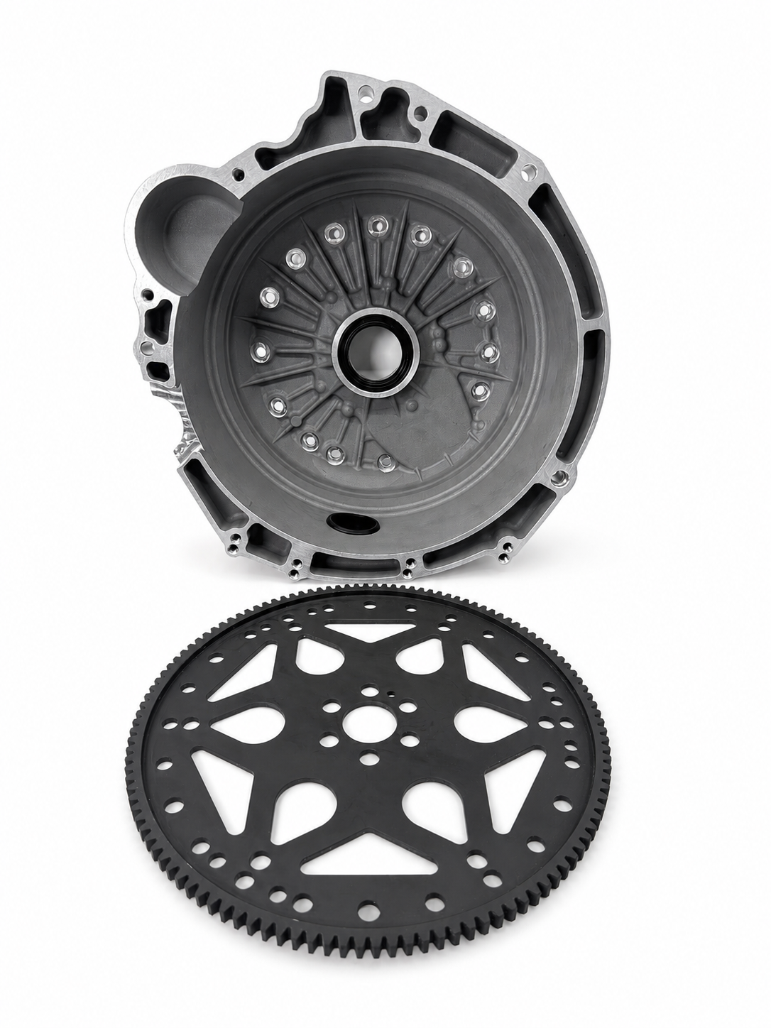 HPR bellhousing assembly with black end plate and matching toothed flex ring