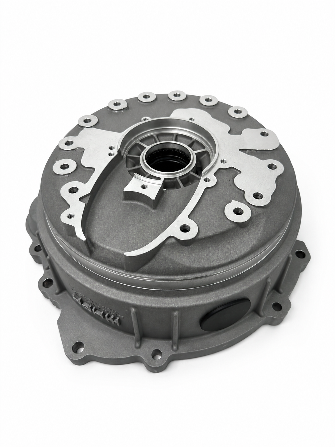 Superior bellhousing kit, gray cast housing with bolt-ring and central opening inlet