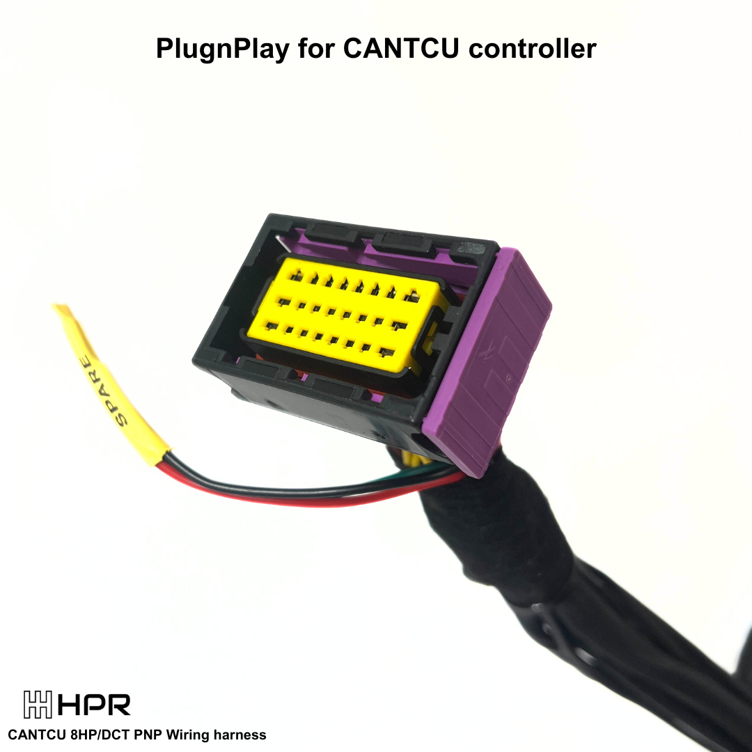 Shows the connector for the CANTCU which is already pre-wired in this harness